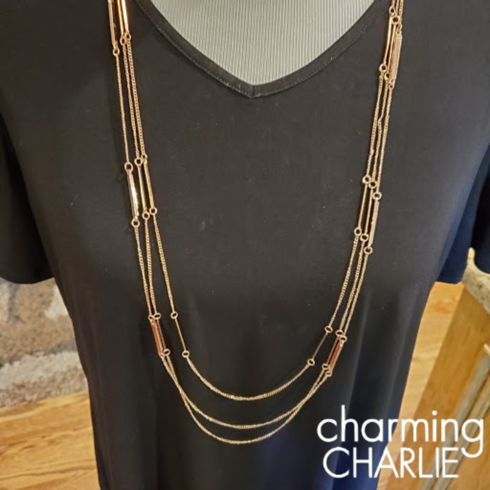Charming Charlies Rose Gold Colored Necklace
